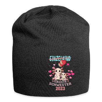 Einzelkind Große Schwester 2023 - Jersey-Beanie - Schwarz - Vorne