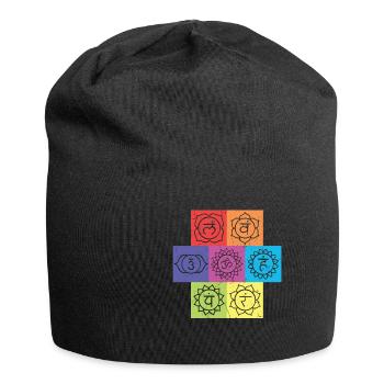 Vintage Chakra Signs Yoga Namaste - Jersey Beanie - black - Front