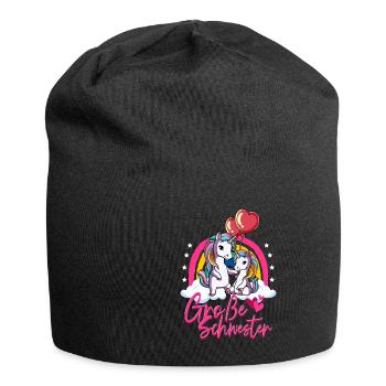 Große Schwester Einhorn - Jersey-Beanie - Schwarz - Vorne