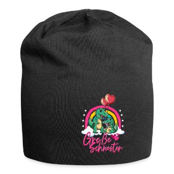 Große Schwester T-rex - Jersey-Beanie - Schwarz - Vorne