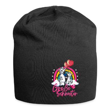 Große Schwester Zebra - Jersey-Beanie - Schwarz - Vorne