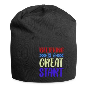 Believing Is A Great Start - Jersey Beanie - black - Front