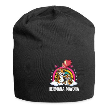 Große Schwester Tiger - Jersey-Beanie - Schwarz - Vorne