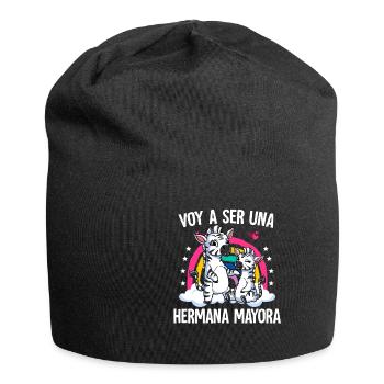 Je vais être une grande sœur zèbre - Bonnet en jersey - noir - Devant
