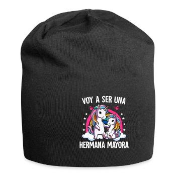 Ich werde eine große Schwester Einhorn sein - Jersey-Beanie - Schwarz - Vorne