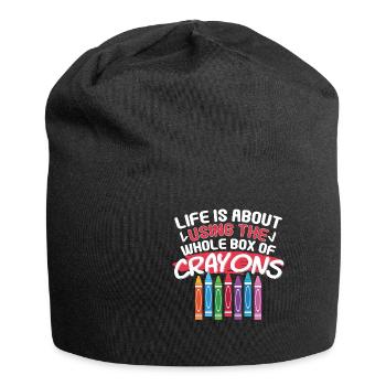 Life Is About Using The Whole Box Of Crayons - Jersey Beanie - black - Front