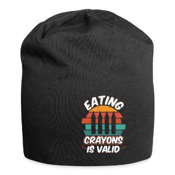 Eating Crayons Is Valid Vintage Distressed - Jersey Beanie - black - Front