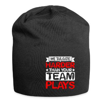 We Tailgate Harder Than Your Team Plays 2 - Jersey-Beanie - Schwarz - Vorne