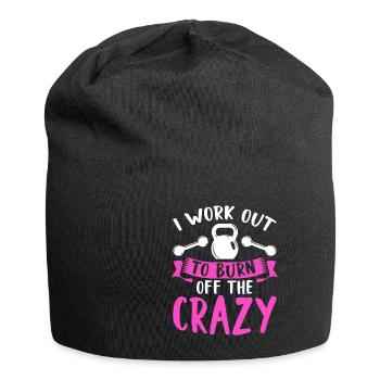I Work Out To Burn Off The Crazy Training Fitness - Jersey Beanie - black - Front