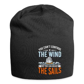 You Cant Control The Wind Sailing Boat - Jersey Beanie - black - Front