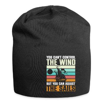 You Cant Control The Wind Sailing Boat - Jersey Beanie - black - Front