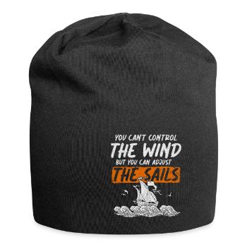You Cant Control The Wind Sailing Boat - Jersey Beanie - black - Front