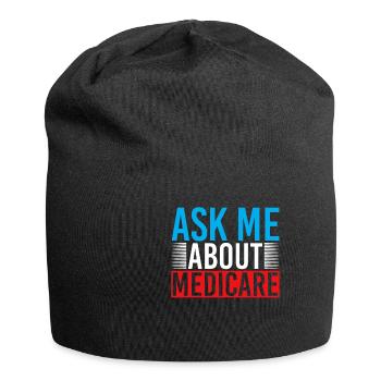 Ask Me About Medicare Versicherungsfachmann - Jersey-Beanie - Schwarz - Vorne