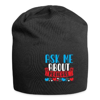 Ask Me About Medicare Versicherungsfachmann - Jersey-Beanie - Schwarz - Vorne