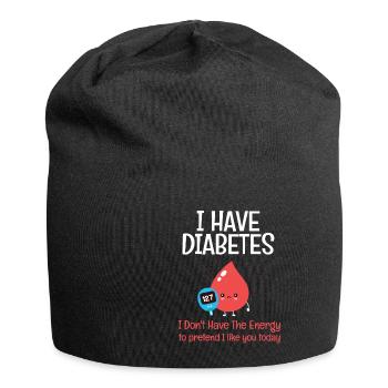 I Have Diabetes No Energy - Jersey Beanie - black - Front