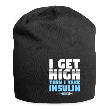 I Get High Then I take Insulin - Jersey Beanie - black - Front