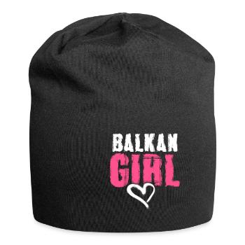 Balkan Girl Croatia Albania Kosovo Bosnia - Jersey Beanie - black - Front