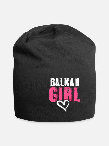 Balkan Girl Croatia Albania Kosovo Bosnia - Jersey Beanie - black