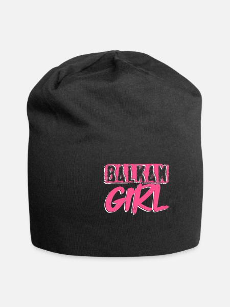 Balkan Girl Croatia Albania Kosovo Bosnia - Jersey Beanie - black