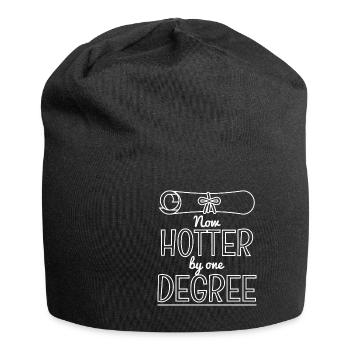 Now Hotter By A Degree Graduation Pun - Jersey Beanie - black - Front