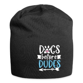 Dogs Before Dudes Dog Owner Dog Owners - Jersey Beanie - black - Front