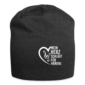 Mein Herz Schlägt Für Schlager Volksmusik Gaudi - Jersey-Beanie - Anthrazit - Vorne
