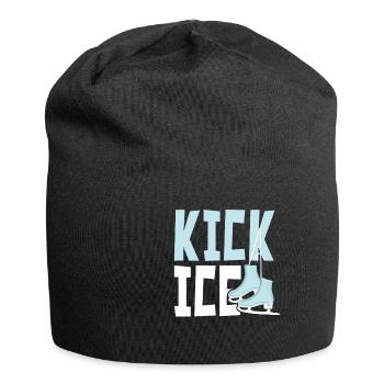 Kicking Ice Figure Skating Ice Skaters - Jersey Beanie - black - Front