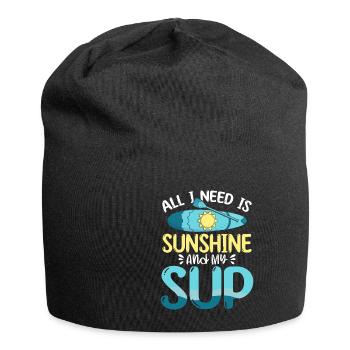 Tout ce dont j’ai besoin, c’est de soleil et de mon SUP Stand-up Paddle - Bonnet en jersey - noir - Devant