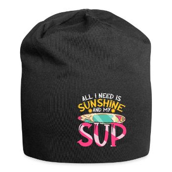 Tout ce dont j’ai besoin, c’est de soleil et de mon SUP Stand-up Paddle - Bonnet en jersey - noir - Devant