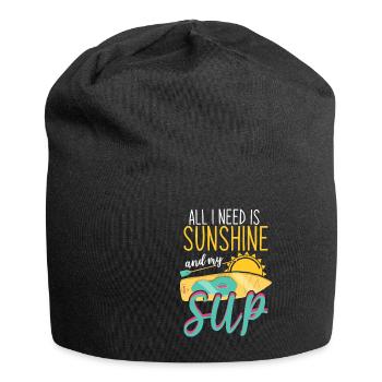 Tout ce dont j’ai besoin, c’est de soleil et de mon SUP Stand-up Paddle - Bonnet en jersey - noir - Devant