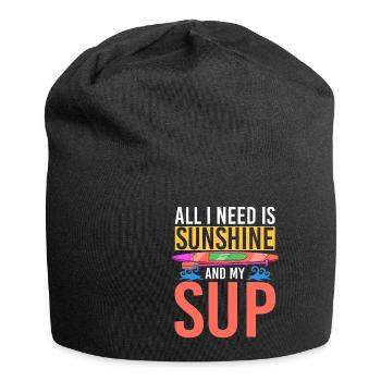 Tout ce dont j’ai besoin, c’est de soleil et de mon SUP Stand-up Paddle - Bonnet en jersey - noir - Devant