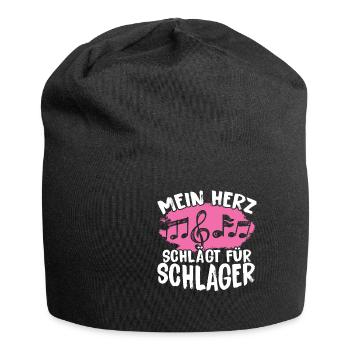 Mein Herz Schlägt Für Schlager Volksmusik Gaudi - Jersey-Beanie - Schwarz - Vorne