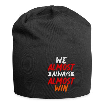 Nous gagnons presque toujours l’équipe sportive - Bonnet en jersey - noir - Devant