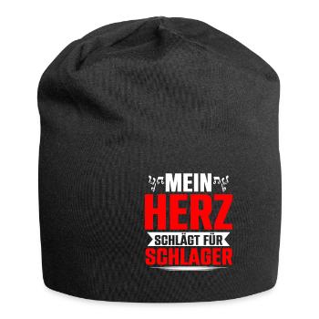 Mein Herz Schlägt Für Schlager Volksmusik Gaudi - Jersey-Beanie - Schwarz - Vorne