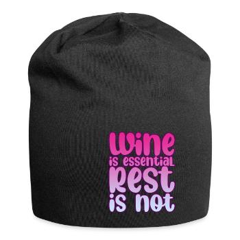 Le vin est essentiel repos n’est pas 2 - Bonnet en jersey - noir - Devant
