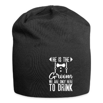 He Is The Groom, We Are Only Here To Drink 4 - Jersey-Beanie - Schwarz - Vorne