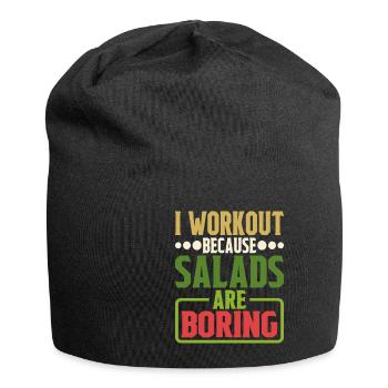 I Workout Because Salads Are Boring 5 - Jersey Beanie - black - Front