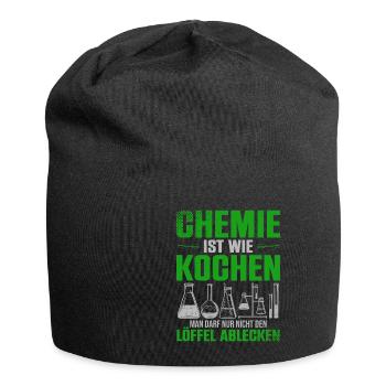 Chemie Ist Wie Kochen Löffel Ablecken - Jersey-Beanie - Schwarz - Vorne