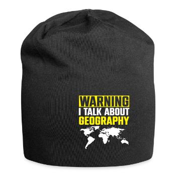 Avertissement je parle de géographie carte du monde - Bonnet en jersey - noir - Devant