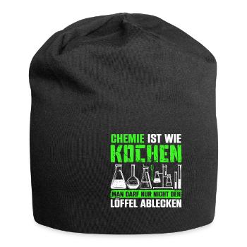 Chemie Ist Wie Kochen Löffel Ablecken - Jersey-Beanie - Schwarz - Vorne