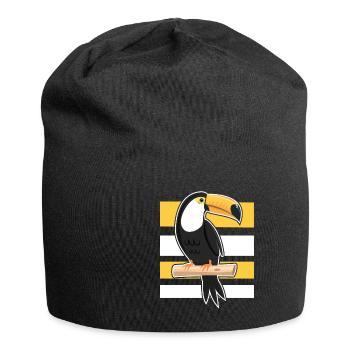Tucan Parrot Paradise Bird - Jersey Beanie - black - Front