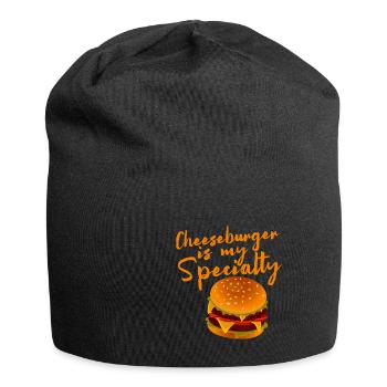 Le cheeseburger est ma spécialité 4 - Bonnet en jersey - noir - Devant