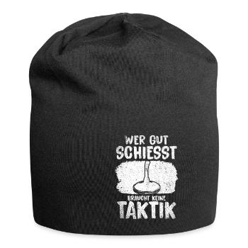 Wer Gut Schießt Braucht Keine Taktik Eis Curling - Jersey-Beanie - Schwarz - Vorne