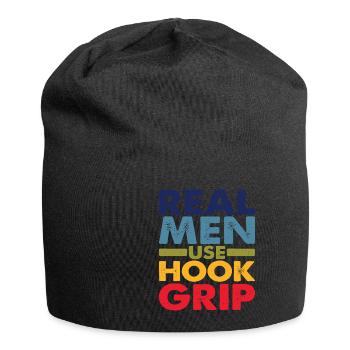 Real Men Use Hook Grip - Jersey Beanie - black - Front