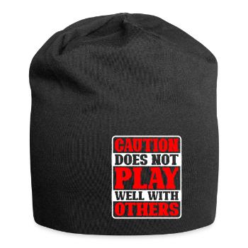 Caution Does Not Play Well With Others 46 - Jersey Beanie - black - Front