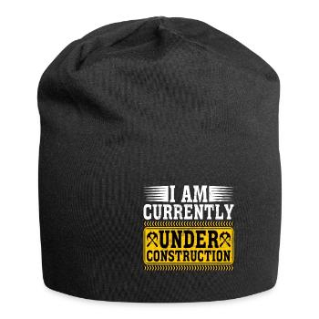 Je suis actuellement en construction 8 - Bonnet en jersey - noir - Devant