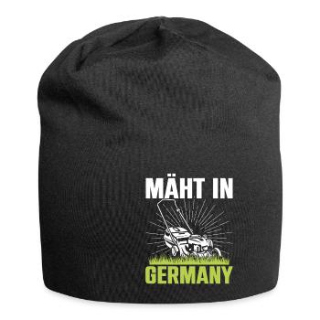 Mäht In Germany Garten Gartenarbeit Rasenmäher - Jersey-Beanie - Schwarz - Vorne