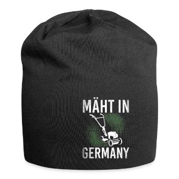Mäht In Germany Garten Gartenarbeit Rasenmäher - Jersey-Beanie - Schwarz - Vorne