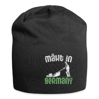 Mäht In Germany Garten Gartenarbeit Rasenmäher - Jersey-Beanie - Schwarz - Vorne