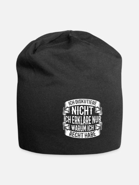Ich Diskutiere Nicht Ich Erkläre Nur - Jersey-Beanie - Schwarz
